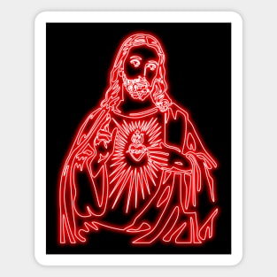 Sacred Heart of Jesus Christ - red neon Magnet